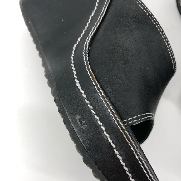 Harley Davidson Black Open Toe Slide On Sandals - Picture 5 of 8